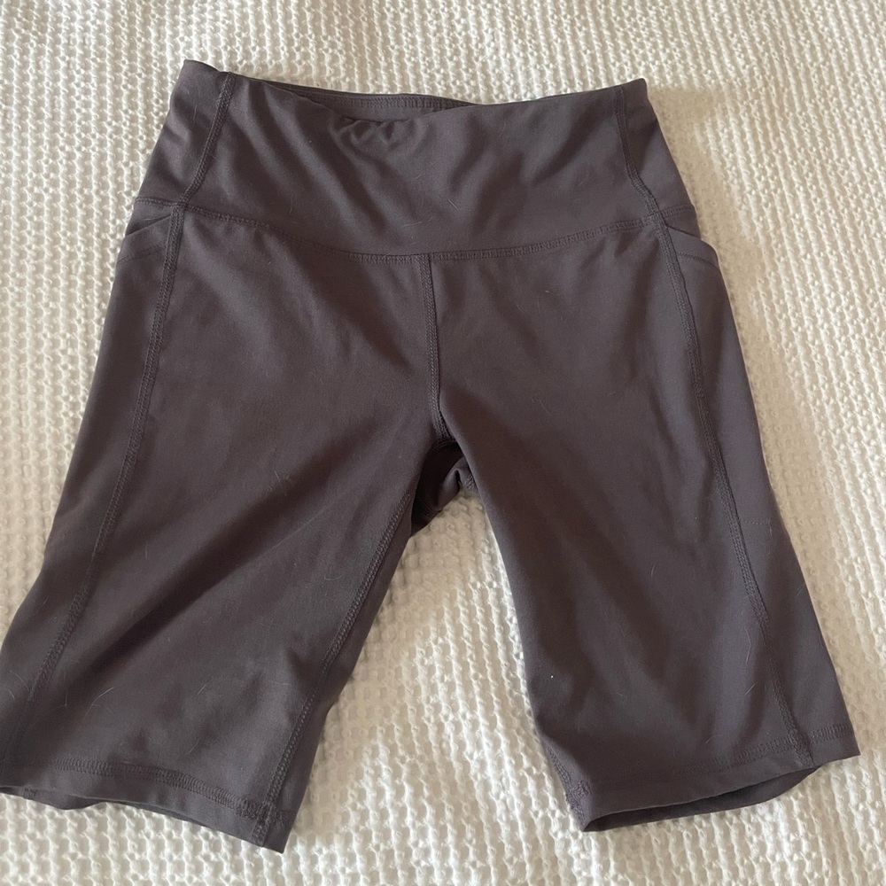Purple jogger shorts. 8 inch inseam